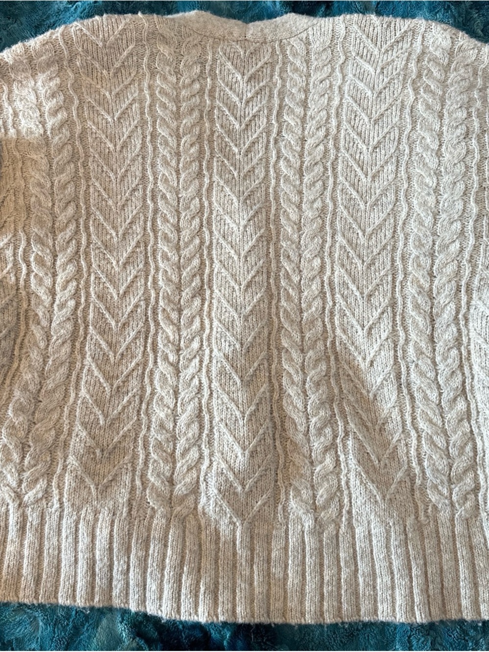 Arizona Jean Company Cream Cable Knit Cardigan with Pockets - Picture 2 of 4